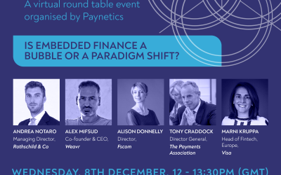 Money 2030 Virtual roundtable on 8th December 2021: Embedded finance – a bubble or a paradigm shift?