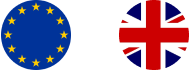 EU+UK-flags EU and UK flags in circular shape